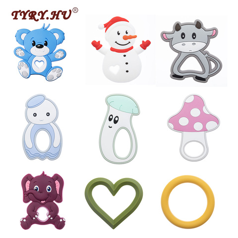 TYRY.HU 1pc Baby Teether Food Grade Silicone Rodent snowman Shape Baby Teething Toys For Baby Chewable Teether Christmas Gift ► Photo 1/6