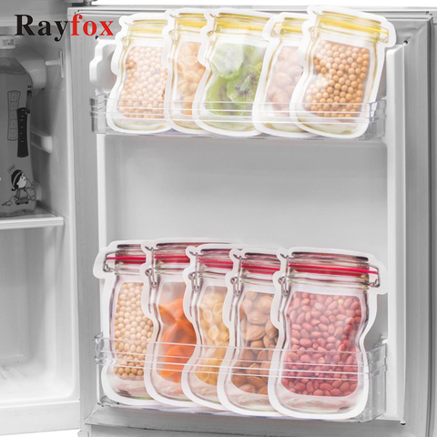 10 PCs Multifunction Kitchen Accessories Reusable Mason Jar Food Storage Bag Snacks Ziplock Bags Home Gadgets Kitchen Organizer ► Photo 1/6