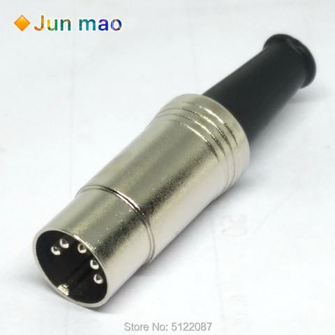 2pcs new 5PIN DIN Connector Midi Cable Lead Audio Plug Male Inline Metal connector ► Photo 1/3