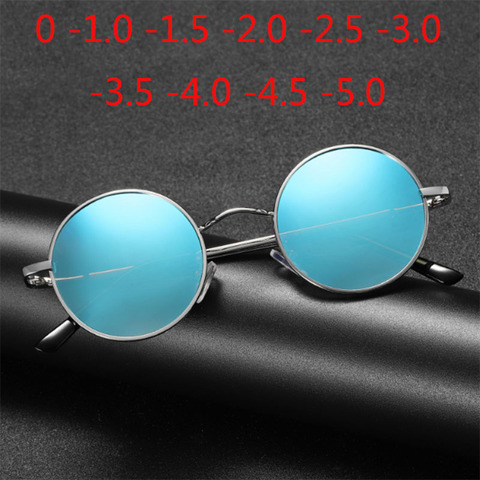 Classic Vintage Round Polarized Sunglasses Metal Frame Driving Prescription Sunglasses 0 -0.5 -1.0 -2.0 To -5.0 ► Photo 1/6