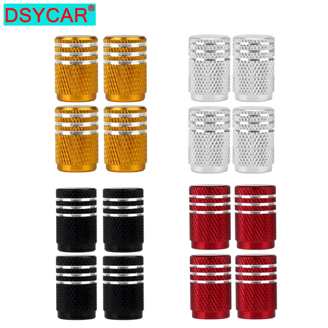 DSYCAR 4Pcs/Lot universal alu-alloy tire valve caps for car truck motorcycle bicycle valve stem cover tire accessories ► Photo 1/6