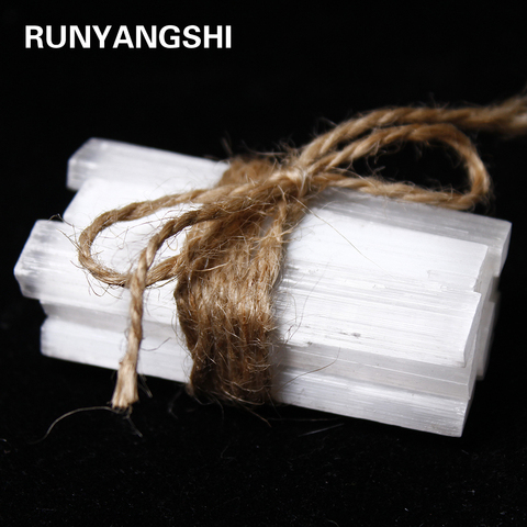 Runyangshi 10pcs Natural  Selenite Crystal Stick Chips Gypsum white Quartz Rough Minerals Specimen Point Healing Stone ► Photo 1/6