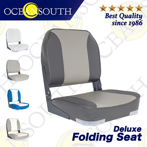 Oceansouth Deluxe Folding Boat Seat Marine-Grade Aluminium Heavy-Duty Coated Moulded Plastic Frame Fishing Boat Accessories ► Photo 1/6