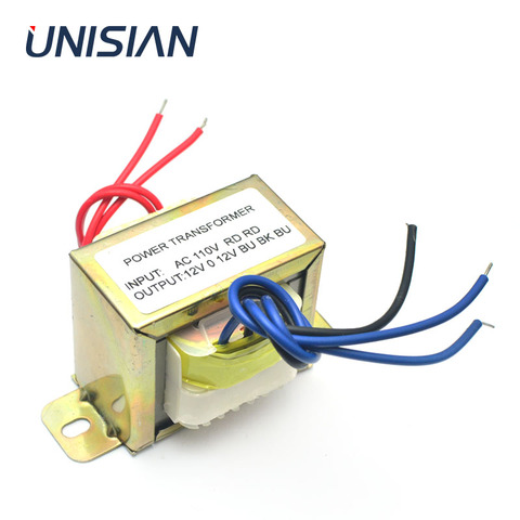 UNISIAN  AC Dual 12v 30W transformer input AC 110V 220V Output double AC12V power supply Transformer for amplifer or tone board ► Photo 1/6