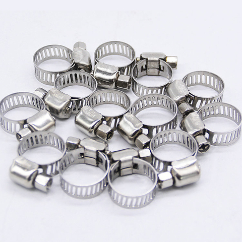 5pcs 6mm-25mm Stainless Steel Mini Fuel Line Pipe Hose Clamp Clip Optional Size for Air Hose Water Pipe Fuel Hose Silicone ► Photo 1/6