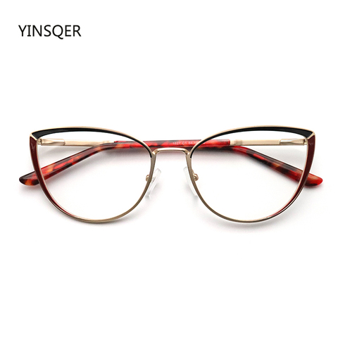 Myopia Women's Glasses Optical Retro Prescription Glasses Grade Female Reading Glasses Cat Eye Eyeglass Frames Brand NEW YINSQER ► Photo 1/6