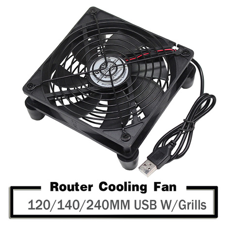 YOUNUON 120mm 140mm 240mm 5V USB Router Fan TV Box Cooler PC DIY Cooler W/Screws Protective net Silent Desktop Fan 12cm 14cm ► Photo 1/6