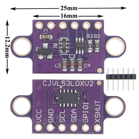 10pcs VL53L0X Time-of-Flight (ToF) Laser Ranging Sensor Breakout 940nm GY-VL53L0XV2 Laser Distance Module I2C IIC VL53L0 ► Photo 1/6