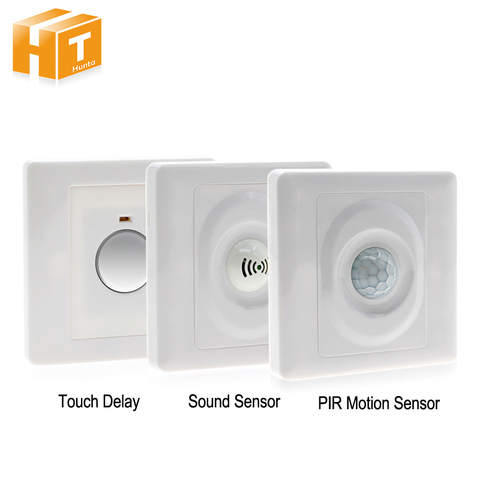100-250V Light & Sound Pir Motion Sensor Switch Auto Control LED lamp lighting Switch Touch Smart Human body induction Detector ► Photo 1/6