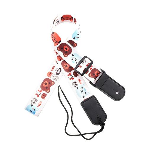 Lovely Cartoon Print Kids Ukulele Strap Polyester Mini Guitar Band Belt with Leather End Music Instrument Guitarra Accessories ► Photo 1/5