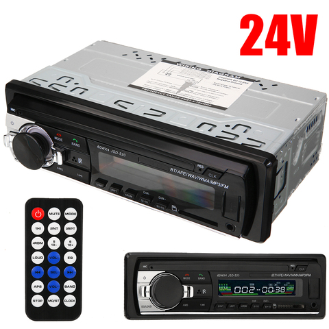 JSD-520 24V Digital bluetooth Car MP3 Player 60Wx4 FM Radio Stereo Audio USB/SD Support MP3/WMA Volume Control Clock Mayitr ► Photo 1/6