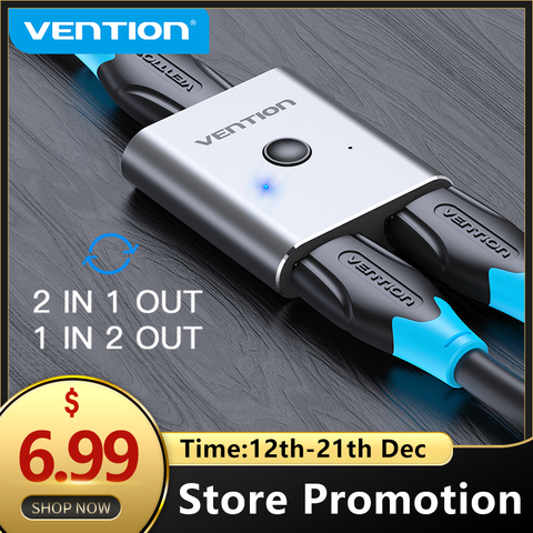 Vention HDMI Switcher 4K Bi-Direction 2.0 HDMI Switch 1x2/2x1 Adapter 2 in 1 out Converter for PS4 Pro/4/3 TV Box HDMI Splitter ► Photo 1/6