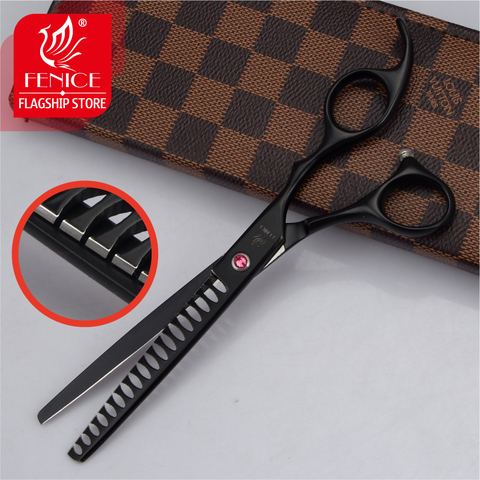 Fenice professional 7.0/7.5 inch Black Pet Scissors Dog Grooming Thinning Scissors Shears Animals Haircut Tools tijeras tesoura ► Photo 1/5