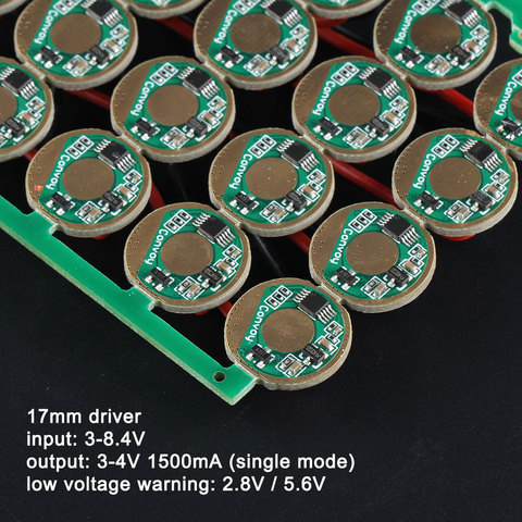 17mm driver ,input: 3-8.4V, output: 3-4V 1500mA (single mode) ► Photo 1/2