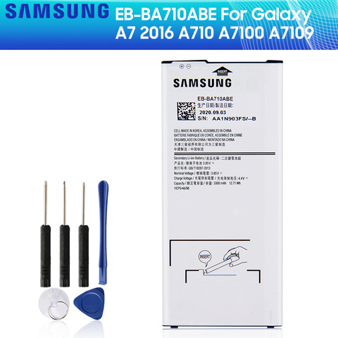 SAMSUNG Original Battery EB-BA710ABE EB-BA710ABA For Samsung GALAXY A7 2016 A7100 A7109 A710 A710F Authentic Battery 3300mAh ► Photo 1/6