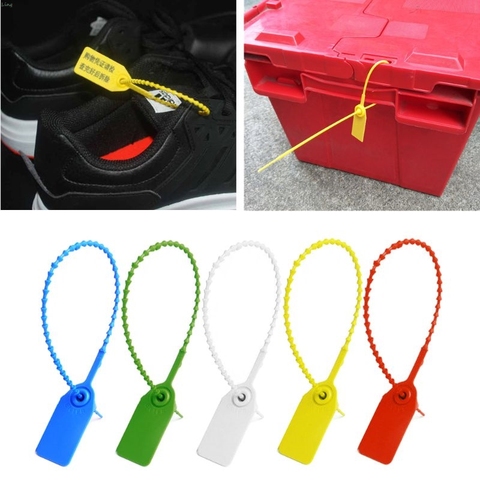 100Pcs Disposable Plastic Pull-Tite Security Seals Signage Numbered Self Locks L29K ► Photo 1/6