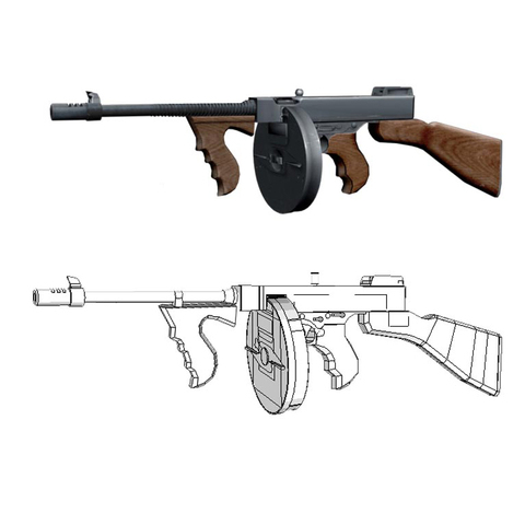 Thompson M1928 Paper Model Weapons And Firearms 3d Hand-made Drawings Military Jigsaw Puzzle ► Photo 1/6