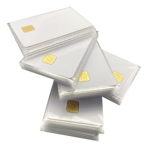 ISO 7816 White AT24C64 Chip Smart IC Card with 64K EEPROM Memory For Access Control System 10pcs ► Photo 1/6