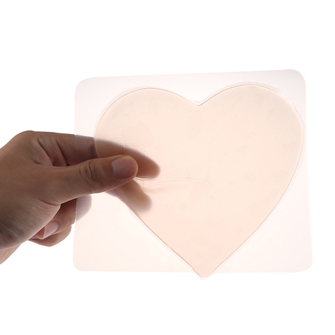 Reusable Women Skin Care Body Chest Anti Wrinkle Pads Medical Skin Color Grade Silicone Heart Shaped Overnight Invisible Pads ► Photo 1/6