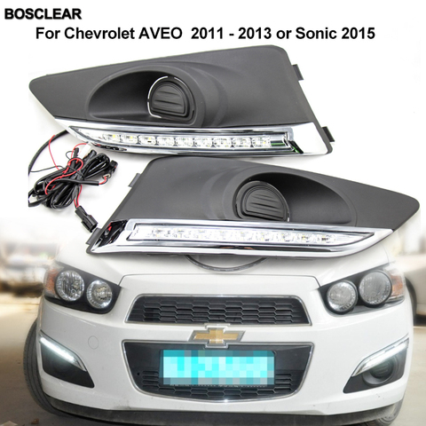 2X LED DRL Daytime Running Light Turning Signal Lamp Fog light Driving Bumper For Chevrolet AVEO 2011 2012 2013/14/15 Sonic 2015 ► Photo 1/6