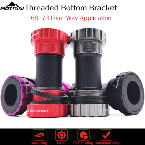 MOTSUV Bike Bottom bracket set Sealed Bearing Thread Type 68 73mm BSA68 BB91 Shell 24mm spline Axis MTB Road Bike Bottom bracket ► Photo 1/6