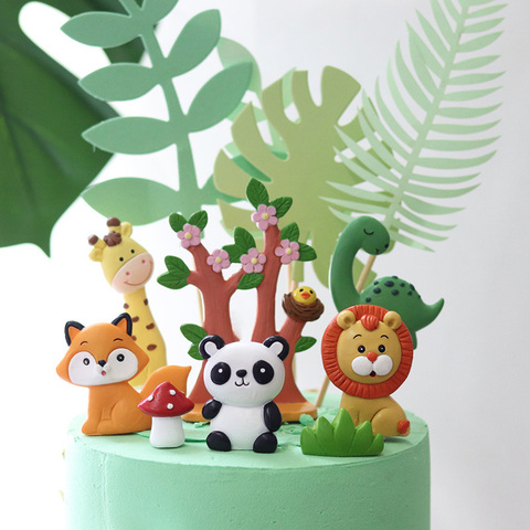 Cartoon Jungle Animal Theme Birthday Party Decoration Cake Decoration  Animal Decoration Children's Party Supplies - Price history & Review |  AliExpress Seller - C party Store 