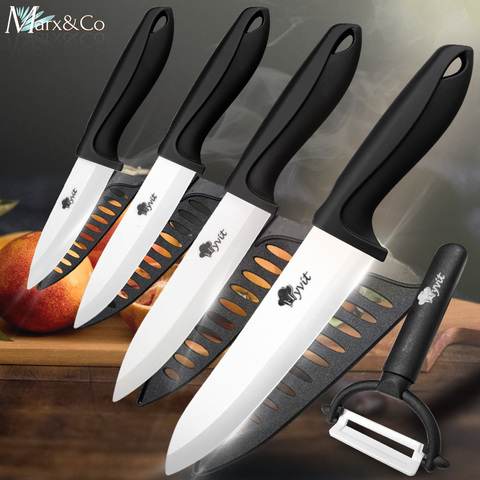 Ceramic Knife 3 4 5 6 inch Knives Kitchen Set White Blade Chef Utility Paring Vegetable Slicing Ceramic Knives With Peeler Set ► Photo 1/6