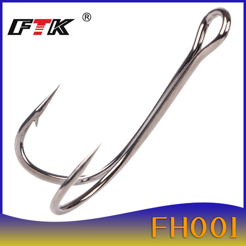 FTK Fishing Hook Baitholder Double Hook Bass Lure Holder Fly Tying Crank Hook Set Saltwater 10 pcs/lot Needle Fishhook 709 ► Photo 1/6