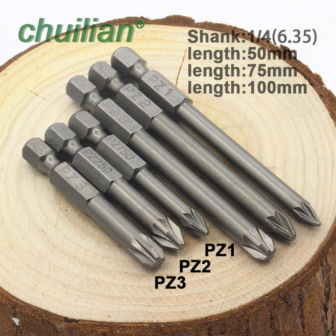 PZ1 PZ2 PZ3 Screwdriver Bit Magnetic Pozidriv Pozi Screwdriver Set 1/4