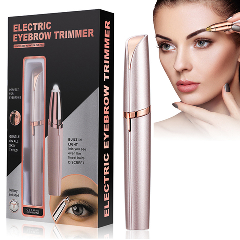 Mini Electric Eyebrow Trimmer Lipstick Epilator Pen EyeBrow Hair Remover Painless Eye Brow Trimmer ► Photo 1/6