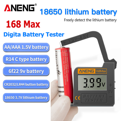 ANENG 168Max Digital Lithium Battery Capacity Tester Universal Test Checkered Load Analyzer Display Check AAA AA Button Cell ► Photo 1/6