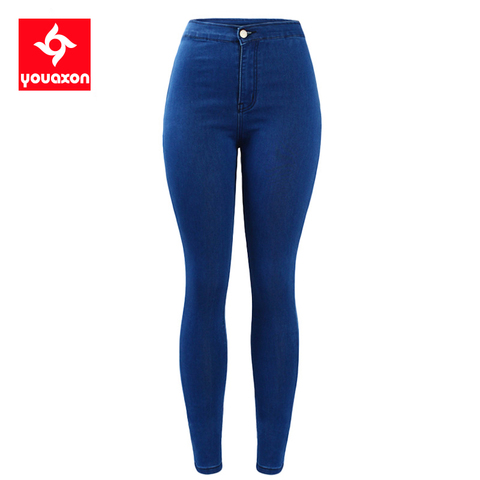 1894 Youaxon Plus Size High Waist Stretchy Jeans Women`s Brand New Blue Skinny Denim Pants Jeans For Women Jean Femme Trousers ► Photo 1/6