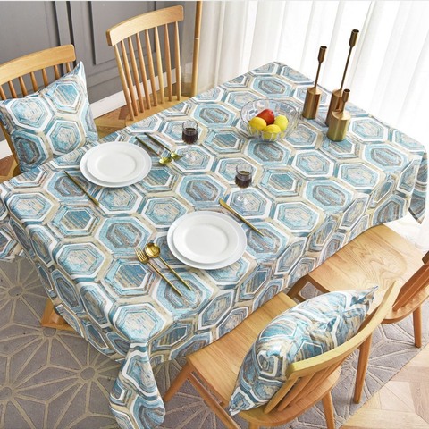 Nordic Style Geometric Patterns Tablecloth Waterproof Cafe Table Cover Rectangle Cabin Cover JS120C ► Photo 1/6