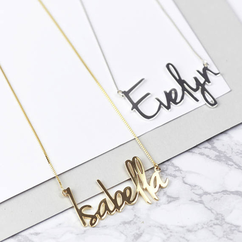 Fashion Personalized Carrie Style Name Pendant Necklace For Women Gold Custom Any Name Chain Choker Stainless Steel Jewelry Gift ► Photo 1/6
