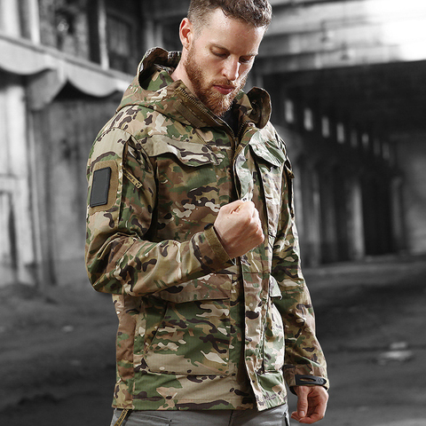 Thoshine Brand Spring Autumn Winter Men Outdoor Jackets Camouflage Hooded Army Tactical Coats Waterproof Windproof Windbreakers ► Photo 1/6