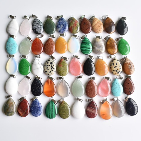 Wholesale 50pcs/lot 2022 trendy hot sell natural stone water drop shape pendants charms for Necklaces making Free shipping ► Photo 1/6