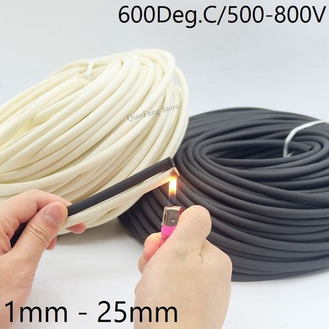 5/10M Fiberglass Tube 1mm ~ 25mm HTG Cable Sleeve Soft Chemical Fiber Glass Wire Wrap Protector Insulation High Temperature Pipe ► Photo 1/6