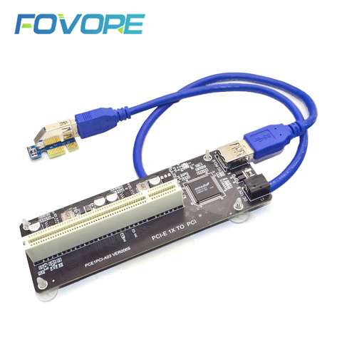 PCI E PCI-E PCI Express X1 to PCI Riser Card Bus Card High Efficiency Adapter Converter USB 3.0 Cable for Desktop ASM1083 Chip ► Photo 1/1