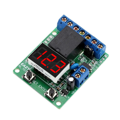 DC 12V 24V LED Digital Relay Module Relay Switch Control Board Voltage Detection Charging Discharge Monitor Test DC 0-99.9V ► Photo 1/6