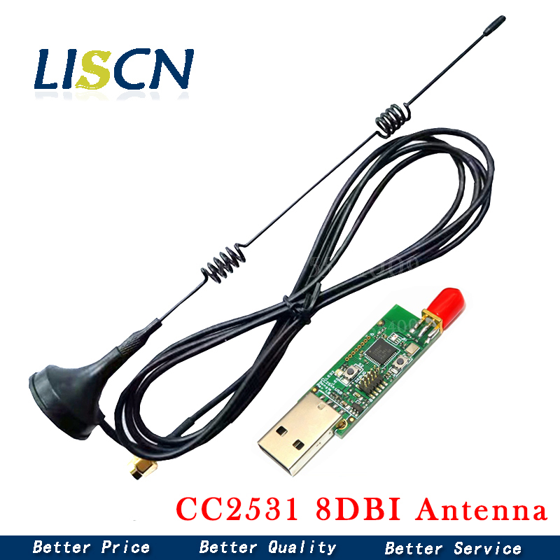 CC2531 Zigbee Bluetooth 4.0 USB Sniffer Packet Protocol Analyzer w/ 8dbi Antenna