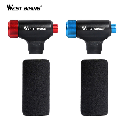 WEST BIKING Bike CO2 Pump For Bicycle Schrader Presta Adapter Bike Pump Inflator Aluminum Tire Tube Mini Hand Bicycle Pumps ► Photo 1/6