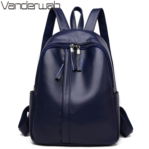 Sac A Dos Femme Famous Brand Backpack Women Backpacks Solid Fashion Girls School Bags for Teenage Girls Leather Women Backpack ► Photo 1/6