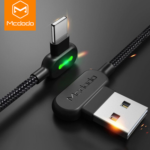 MCDODO 3m 2.4A Fast USB Cable Charging LED Mobile Phone Charger Cord Data Cable For iPhone 12 11 Pro Max XS Xr X 8 7 6s Plus SE ► Photo 1/6