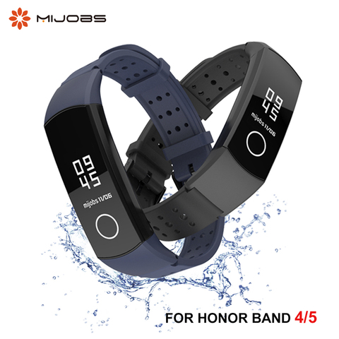 Silicone Bracelet For Honor Band 4 5 Sport Wristbands Strap  for Huawei Honor Band 5 4 Air hole TPU Anti-lost Sports Accessories ► Photo 1/5