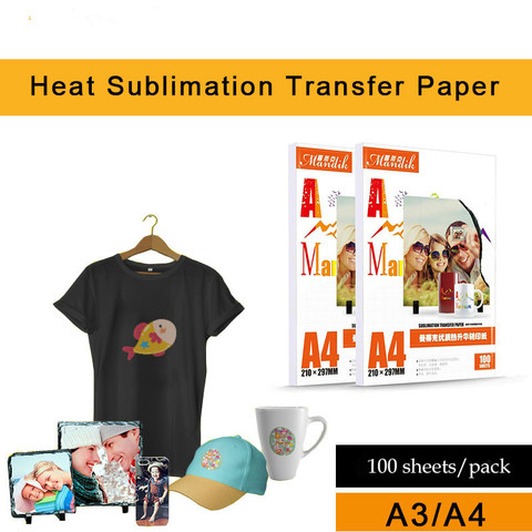 A3 A4 100sheets/set Inkjet Printing Sublimation Heat Transfer Photo Paper Thermal Transfer Photo Paper T-shirt Baking Cup Paper ► Photo 1/6