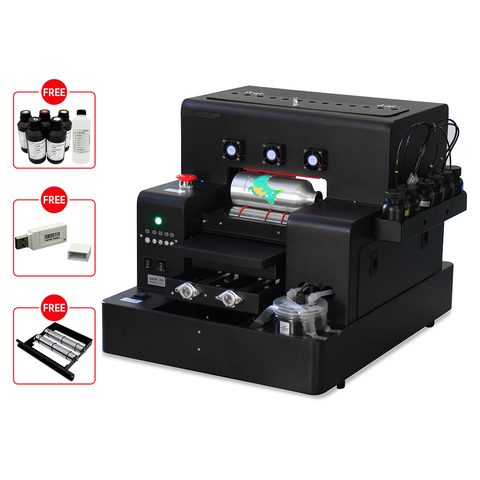 Automatic Small UV Printer A4 Size UV Flatbed Printer with 2500 ml UV Ink for Bottle, Phone Case, Lighter, TPU, PVC, Metal, Wood ► Photo 1/6