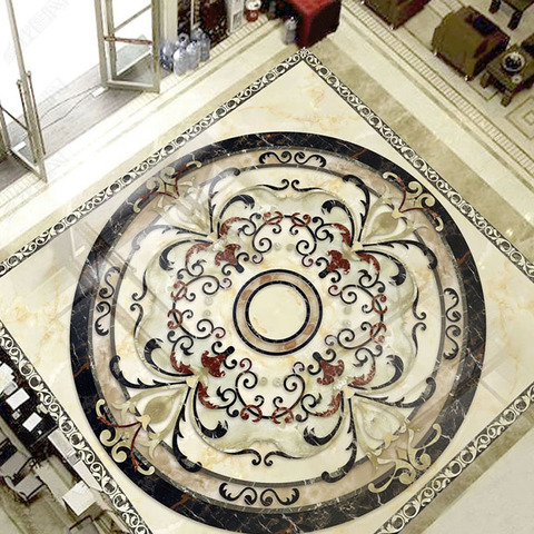 3D Floor Wallpaper European Style Marble Tiles Mural Living Room Hotel Luxury Floor Painting Sticker PVC Waterproof Floor Murals ► Photo 1/5