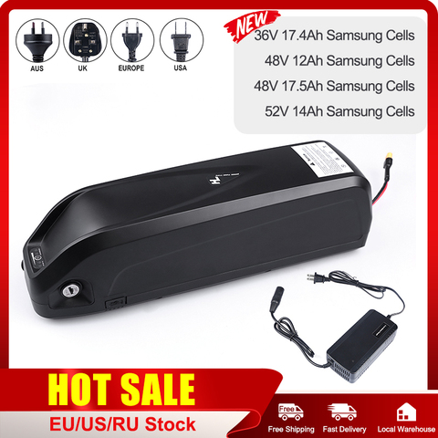 HaiLong Samsung Cells E-bike Lithium Battery 52V 14Ah 48V 36V 17.5Ah 12Ah USB Port Powerful Battery Electric Bicycle Conversions ► Photo 1/6