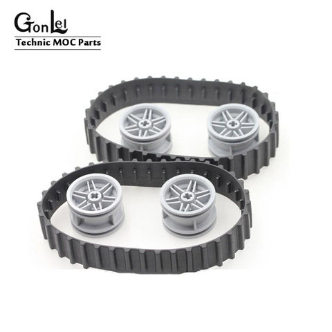 2Pcs/lot High-Tech Wheels Tire Tread Large [36 Links] Building Blocks Parts DIY Toys Compatible with 53992 Parts For 56902 ► Photo 1/6