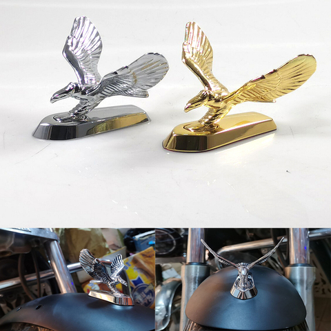 1PC Chrome/Gold Alloy Universal Motorcycle Front Fender Eagle Head Scooter Mud Guard Ornament For Honda Yamaha Kawasaki Ducati ► Photo 1/6